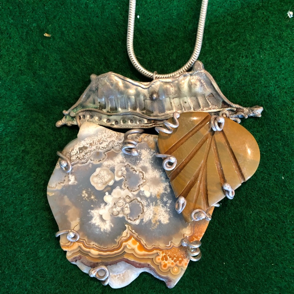 Striking Silver and Stone Vintage Necklace